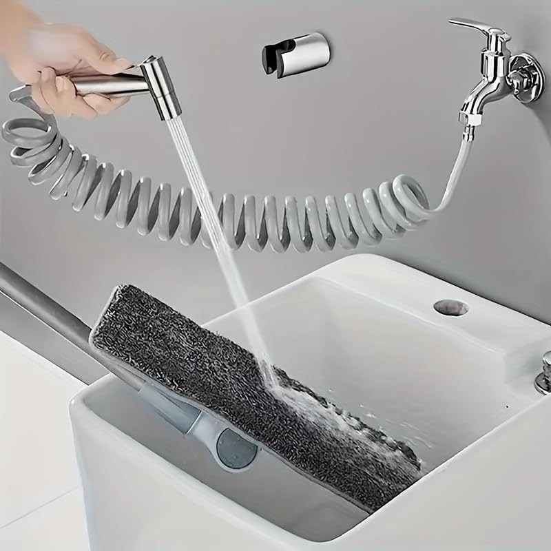 Handheld Bidet Sprayer for Toilet Adjustable Water Pressure Stainless Steel Hose Leak-Proof Easy Installation for Personal Hygiene Toilet