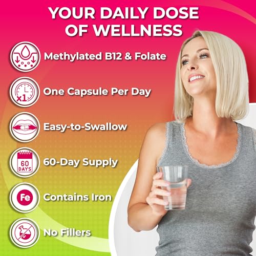 Image of Women's Daily Multivitamin with Iron - Vegan Methylated Multivitamin for Women with Biotin, Organic Superfoods, Probiotics, B-Complex - Energy, Gut & Optimal Health Support - Easy to Swallow Capsules