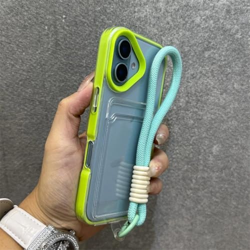 Coque antichoc iPhone 15 Pro Max transparente avec cordon de luxe vert