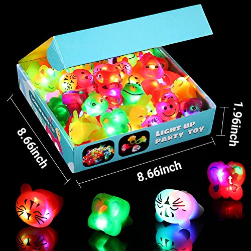 Mikulala 36 Stück LED leuchtende Ringe für Kinder, Graduation Party leuchtende Ringe für Jungen Mädchen, leuchtende Spielzeuge, Partyzubehör als Geschenke Klassenzimmer Preise mit niedlichen Tieren