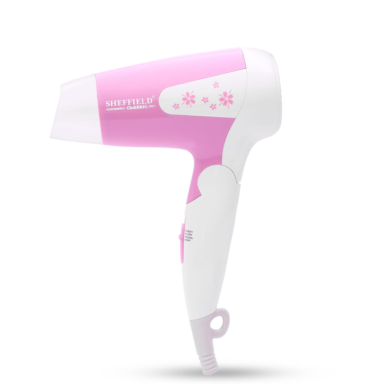 Sheffield Classic 1200 Watts Foldable Hair Dryer – Travel-Friendly, 3 Heat Modes Temperature Setting, Balanced Heating, Quick Drying, Perfect for Daily Hair Styling & Gifting – | 1 year Warranty | Professional Hair Dryer - Pink-image-8