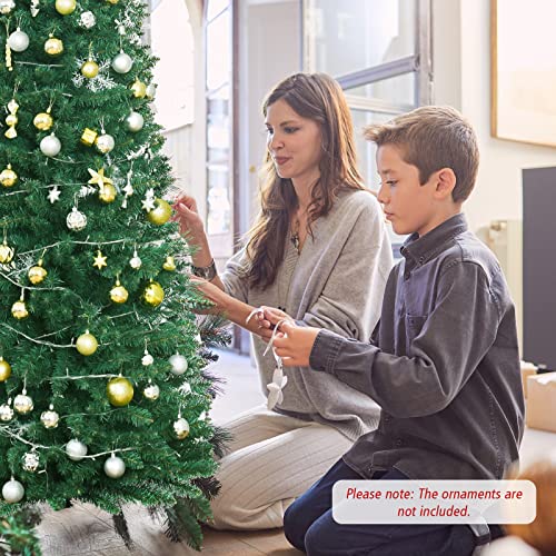 Goplus 9Ft Pencil Christmas Tree, Unlit Artificial Slim Xmas Tree With Pvc Branch Tips, Foldable Sturdy Metal Stand, For Home, Office, School, Shop Decoration #TOP7
