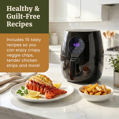 Image of Elite Gourmet EAF5317D 5.3Qt Air Fryer, PFOA /PTFE Free, 1350W, Black