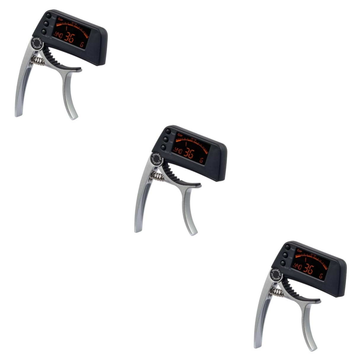 Toyvian 3stücke Elektronisches Gitarren-stimmgerät Und Kapodaster Clip Akustik Gitarre Lcd-anzeige Für Ukulele Und Banjo Silber