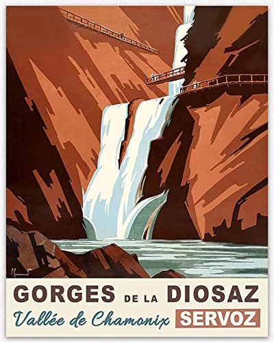 Idée cadeau déco rétro avec l'affiche Mont Blanc marron A3