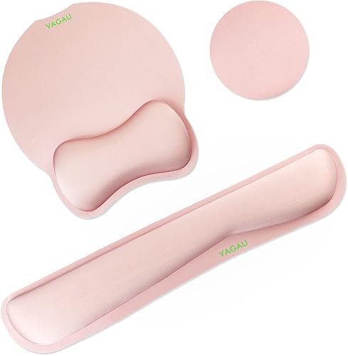 VAGAU Reposamuñecas para teclado y mouse pad de alta calidad, juego de espuma viscoelástica ergonómica para oficina, laptop, Mac, computadora y
