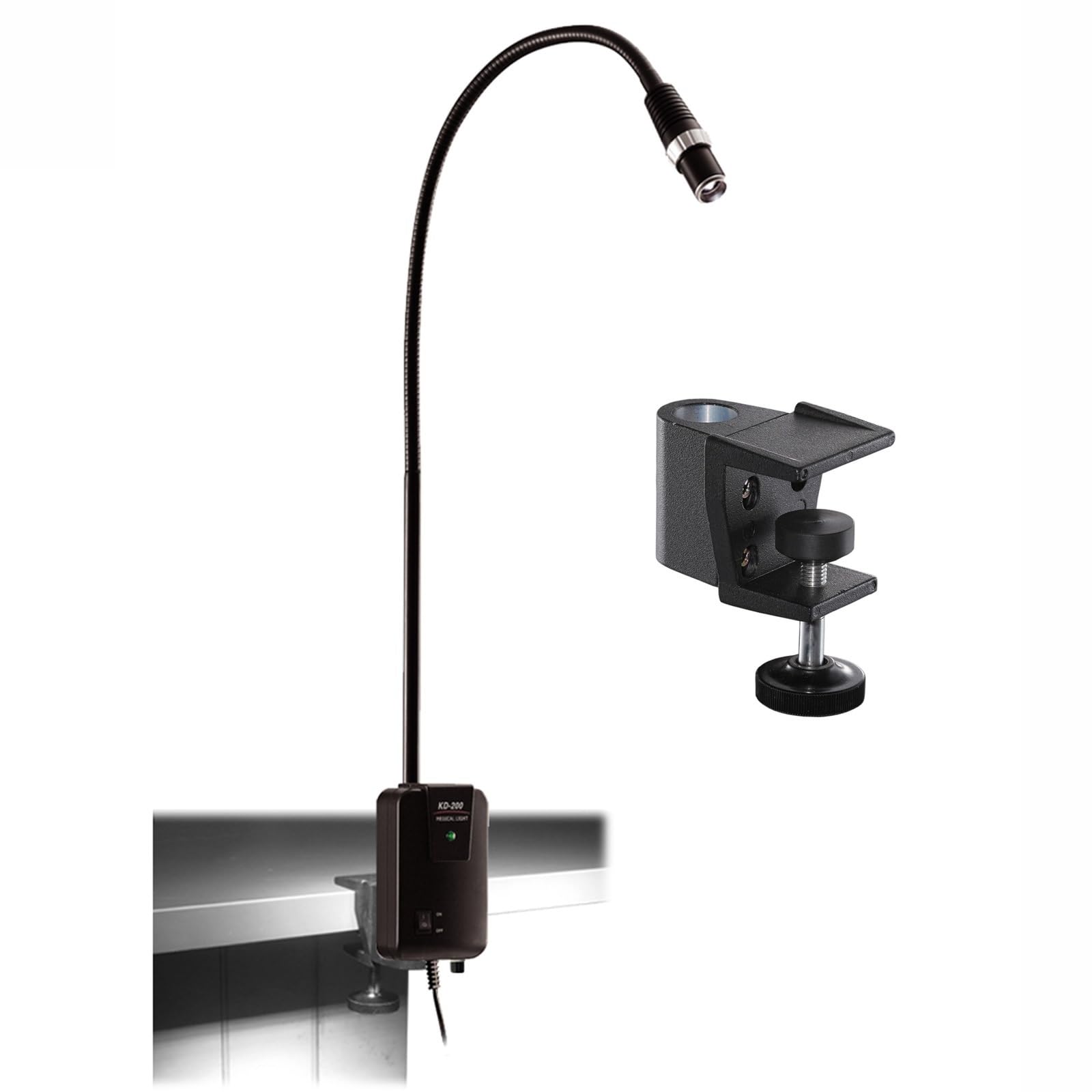 5W Lampa do Badań Medycznych LED Lampa Chirurgiczna, Mobilna Lampa do Badań z Elastyczną Lampą na Gęsiej Szyi, Klips na Biurko