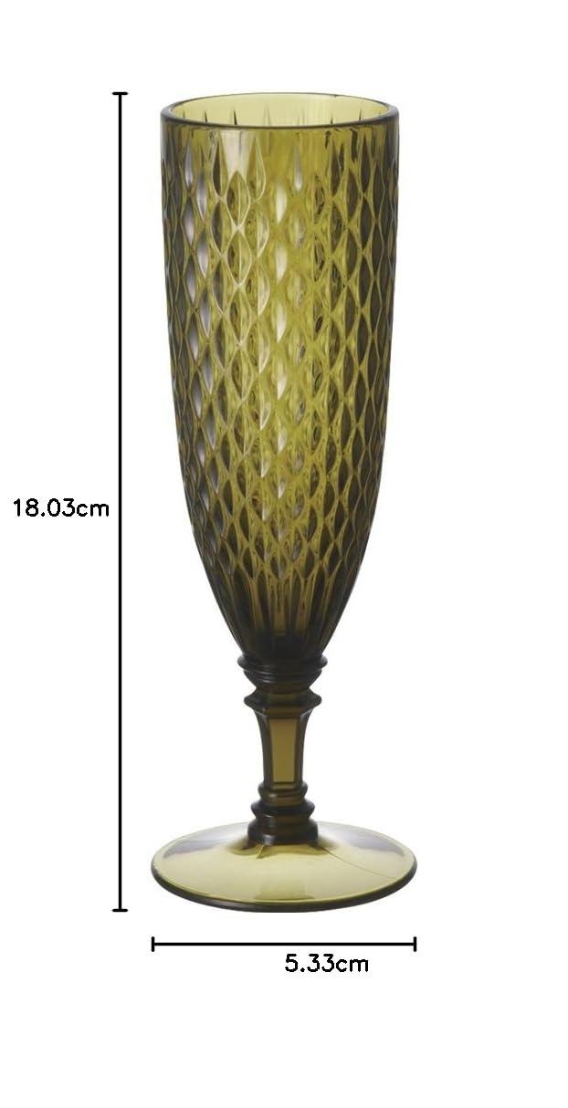 Kinto Rosette Champagne Glass - Green -7