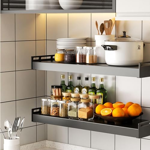 Estante ajustable para microondas de pared, estante de cocina que ahorra