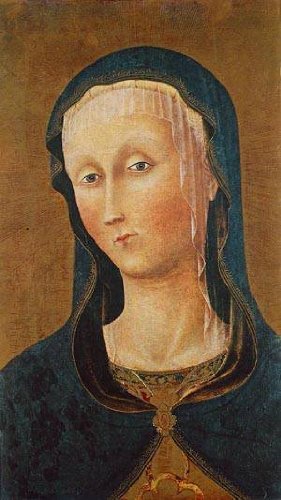 Peinture à l'huile de la Vierge Marie reproduction d'art sur toile italienne 30x40 cm