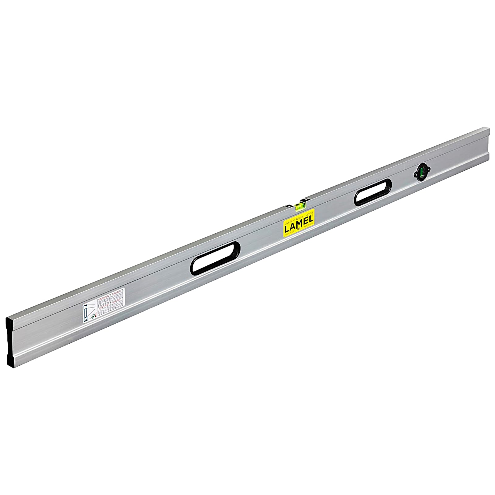 LAMEL Niveau règle 100 cm avec bulles et 2 poignées en aluminium anodizè, profil renforcé.