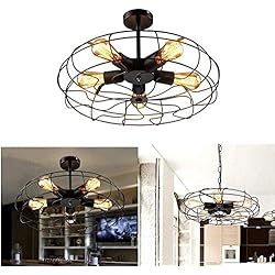 Lampara Ventilador Industrial Ventilador de Metal lámpara colgante Steampunk Industrial Vintage de lámpara de techo luz E27 5-luces de techo accesorio de iluminación para restaurante cocina ventilador Industrial Retro