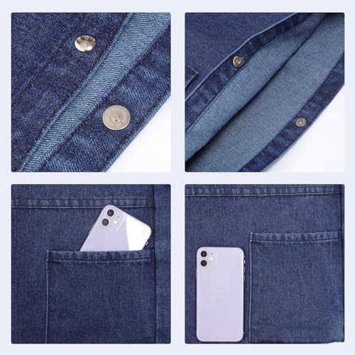 Image of Denim Shoulder Bag - Women's Retro Large Canvas Crossbody Tote Bag, Casual Style Lightweight
