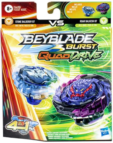 Beyblade Burst QuadDrive Stone Balderov B7 y Roar Balkesh B7 Spinning Top Twin Pack