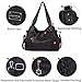 Angel Barcelo Roomy Fashion Hobo Womens Handbags Ladies Purse Satchel Shoulder Bags Tote Washed Leather Bag Black