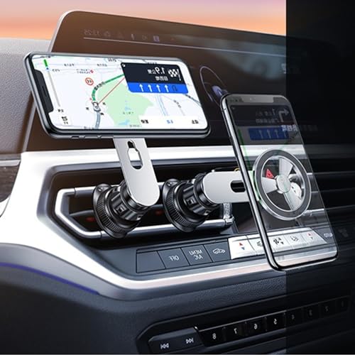 Image of ZarKart Magnetic Car AC Vent Mobile Phone Holder-360° Rotation |2 Strong Magnetic Rings Extra |Compatible with iPhones & Android Smartphones (Grey)