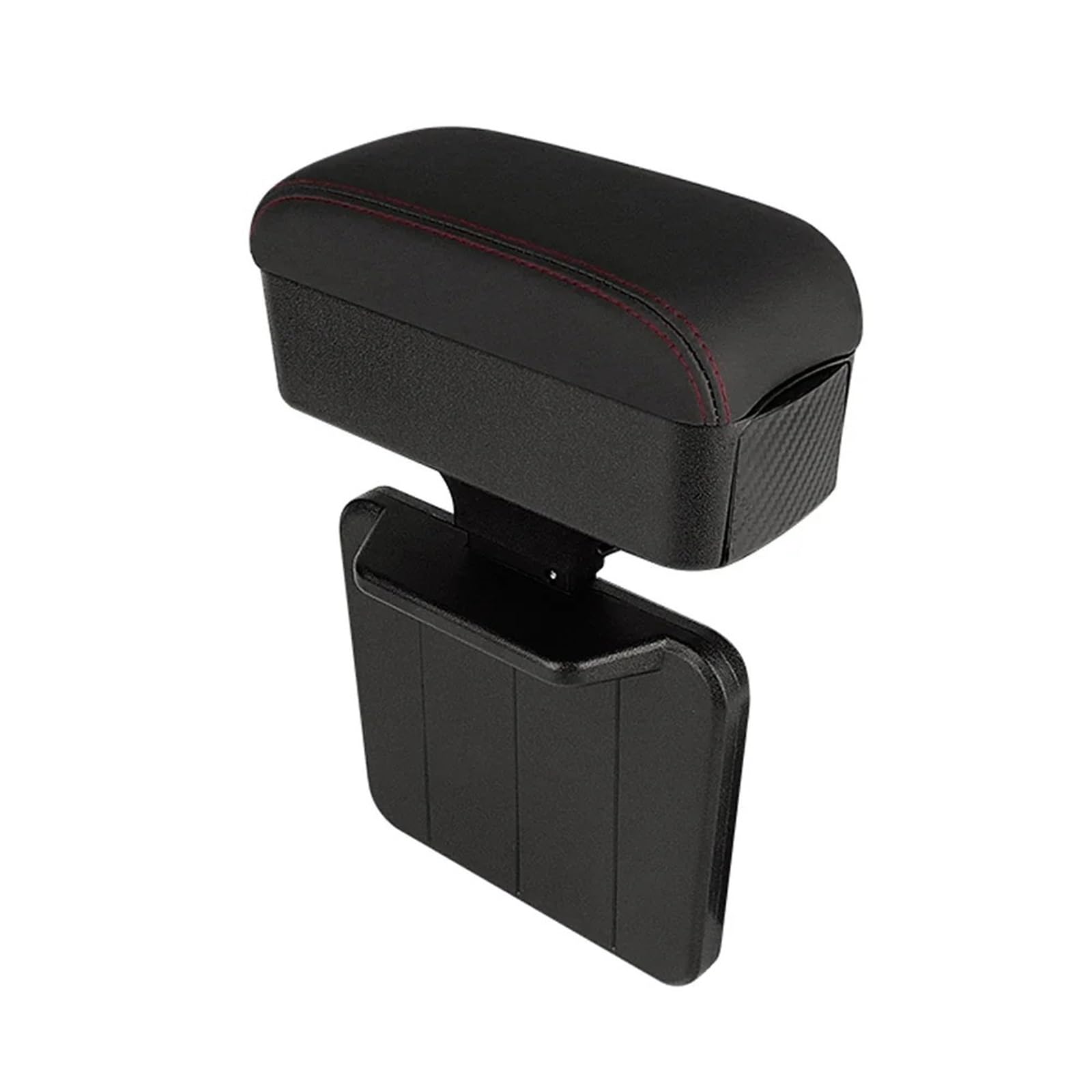 Hguvsjd Armrest Box Universal Adjustable Height Car Armrest Storage Box Organizer Elbow Support Cushion Car Armrests(Black red line)