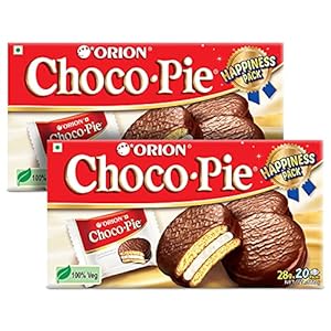 ORION Choco Pie – Chocolate Coated Soft Biscuit – Happiness Pack, 2 X 560 g
