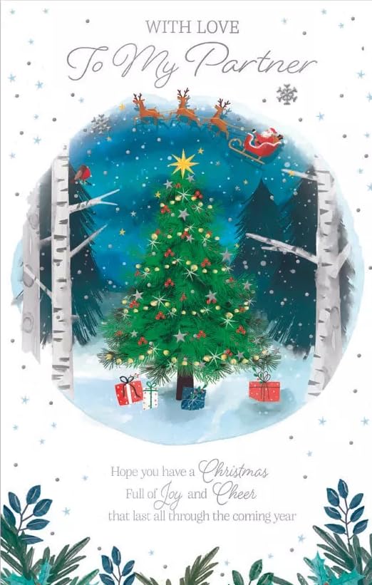 Christmas Card for Partner, Large 30 x 18 cm, 8-Page Verse