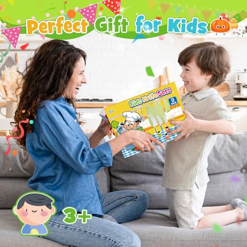 Dancial Kindermesser 9-Teiliges,Sicherheits Kindermesser für Kinder ab 2 Jahren, Kinder Küchenutensilien Set (mit Gemüse Ausstechformen)Lernen & Spielen,Weihnachts- oder Geburtstagsgeschenk (Grün)