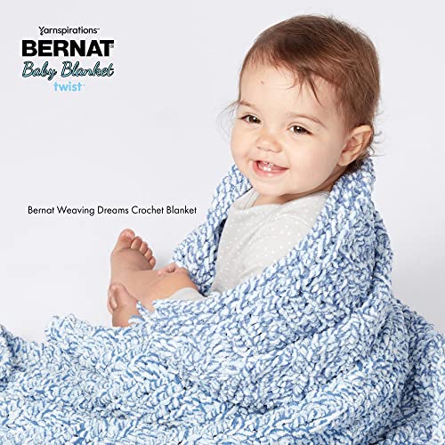 Image of Bernat BABY BLANKET BB Blue Twist Yarn - 1 Pack of 10.5oz /300g - Polyester - #6 Super Bulky - 220 Yards - Knitting /Crochet