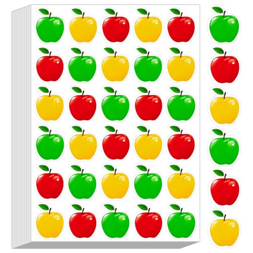 600Pcs Apple Stickers for Kids Small Apple Stickers for Teachers Reward Classroom Decor School Incentives Classroom Awards Decorations