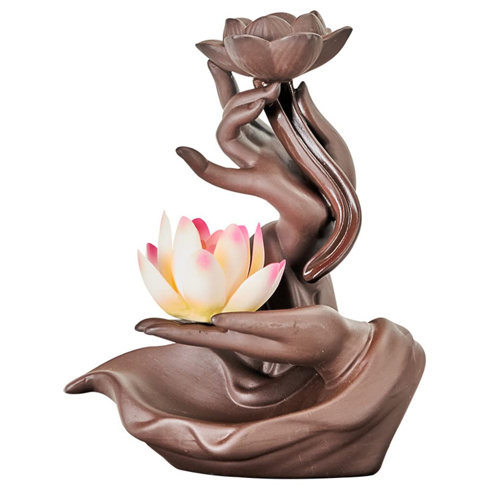 Backflow Wierookbrander Gift Kegels Keramische Rook Waterval Wierook Stok Houder Met Usb Led Light Home Decor
