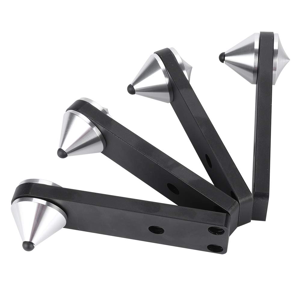 JTLB Set da 4 supporti antiurto in alluminio per altoparlanti, piedini a punta per subwoofer e altoparlanti Hi-Fi da scaffale