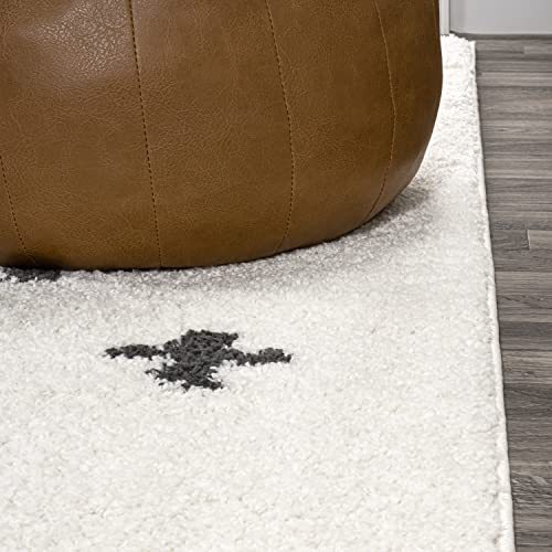 Tapete geométrico shag blanco/gris 3x5 JONATHAN Y miniatura 6