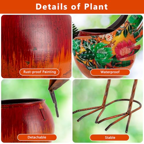 Ahorra 40% en maceta decorativa de gallo de metal para jardín