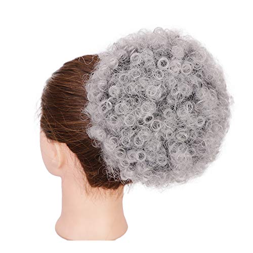 Stamped Glorious Afro Puff Drawstring Ponytail Synthetic Short Afro Kinkys Curly Afro Bun Extension Hairpieces (T1B/0906)
