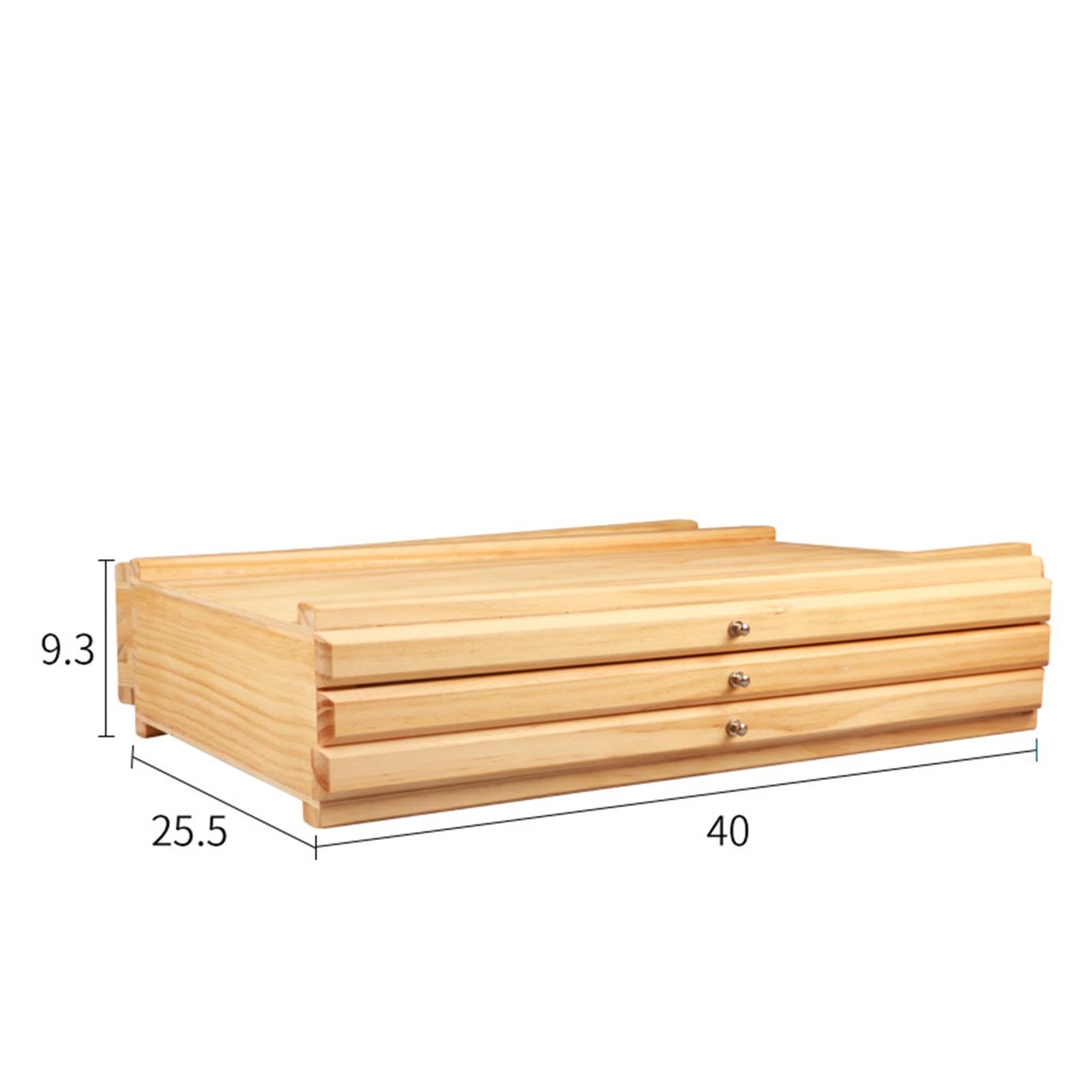 Boîte de Rangement Fournitures Artiste Coffret Bois Organisateur Matériel Compartiments Amovibles Transport Facile Convient Aux Cours Ateliers Loisirs, 3 Tiroirs