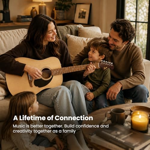 Image of Fender Dreadnought Acoustic Guitar - Natural Bundle with Gig Bag, Strap, Strings, Picks, and Austin Bazaar Instructional Video