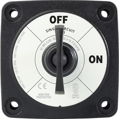 Image of Blue Sea Systems On /Off Battery Isolator Switch With Locking Key, Black, 6005200 m‑Series
