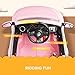 Uenjoy Volkswagen Beetle 12V Kids Electric Ride on Cars Battery Powered Motorized Vehicles, Remote Control, Music, Bluetooth, Suspension, Double Door, Pink