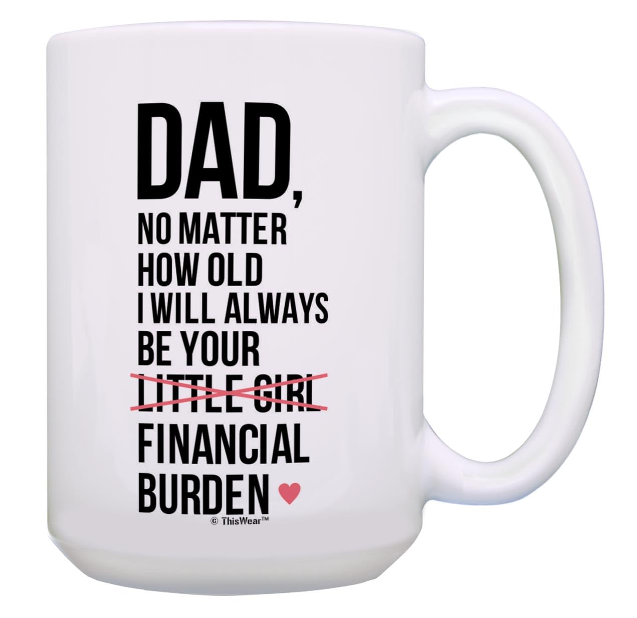 ThisWear Funny Dad Coffee Mug Your Financial Burden Dad Joke Gifts 15oz Ceramic Coffee Mug
