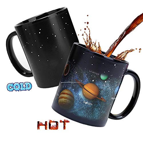 Oksano Magic Mug Heat Changing Mug 12oz Ceramic Mug Solar System Colour Change Mug Heat Sensitive Coffee Tea Mug For Men Women