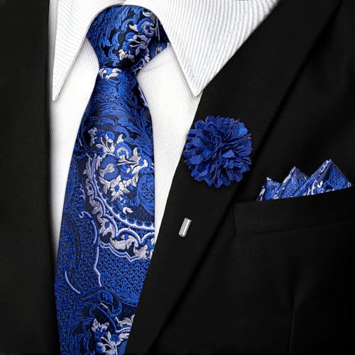 Image of DiBanGu Mens Zipper Tie Silk Pre-Tied Necktie with Gift Box