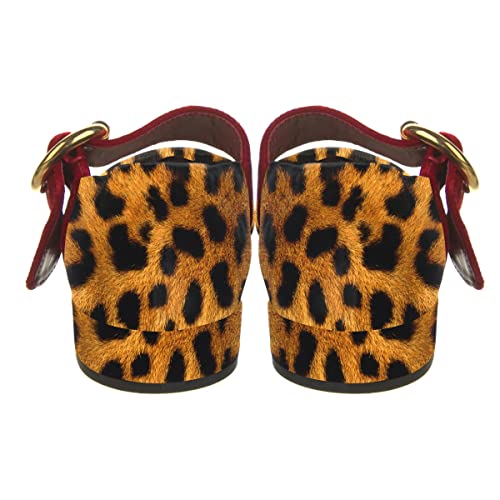 YDN Women Pointed Toe Flat Pumps Block Low Heel Mary Janes Wide Strap Dance Prom Formal Shoes Size 4-15 US4