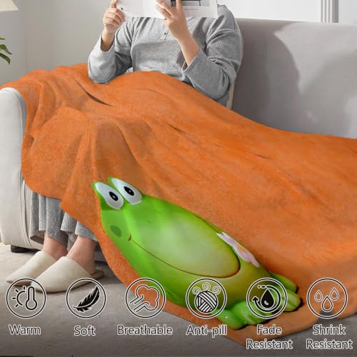 Plaid polaire microfibre 220x240 couverture grenouille - 7