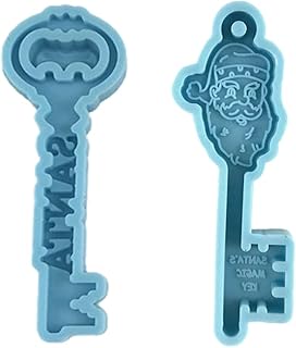 Llavero de silicona con forma de llave de Papá Noel, molde epoxi, llavero, colgante, joyería, manualidades