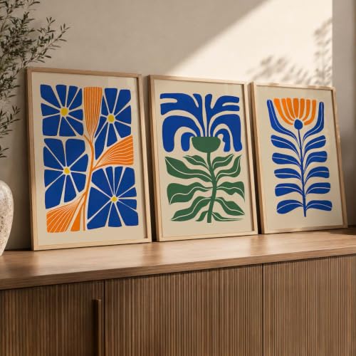 Image of kotart Boho Art Home Decoration Paintings With Frame For Living Room Bed Room Hotel Wall Decor Digital Reprint Set of 3 (14x20 Inch)