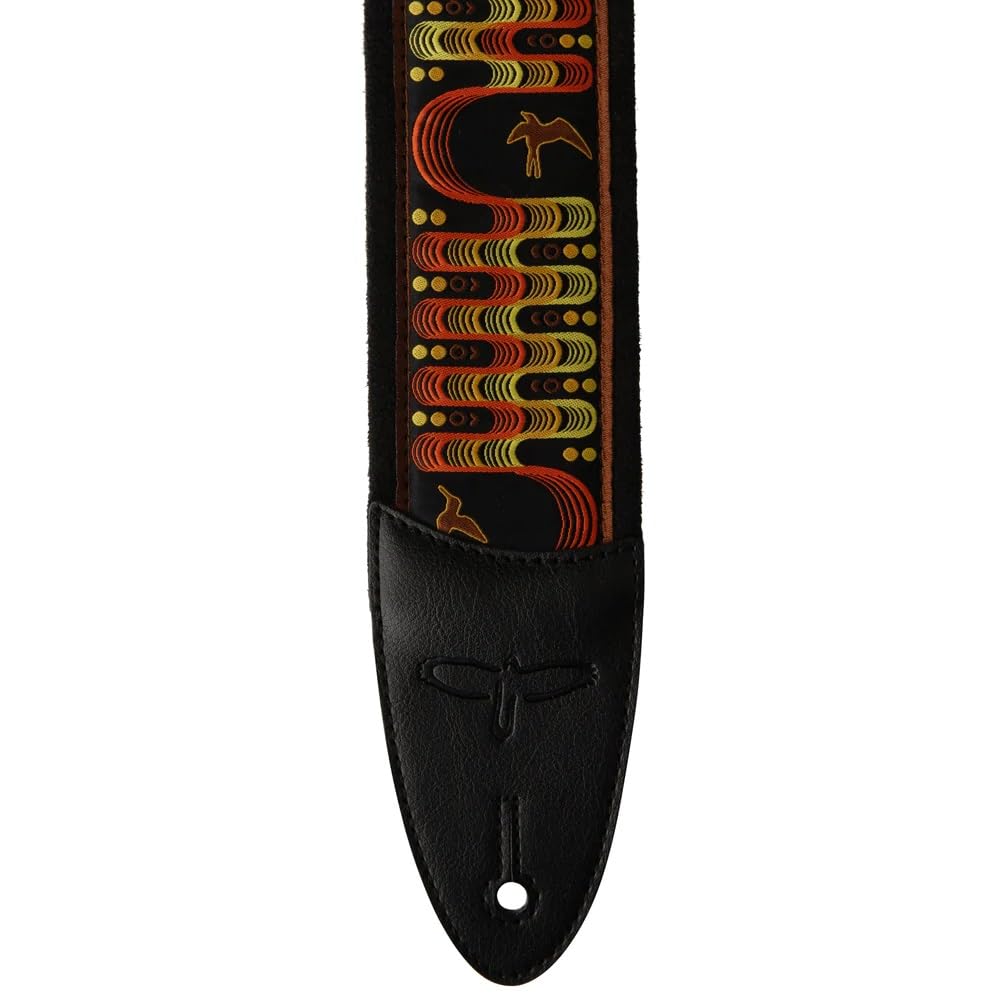 PRS 2.4" Padded Guitar Strap w/FLASH, Custom Jacquard Birds Wavelength, Orange