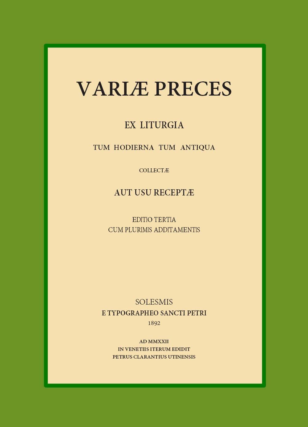 Variae Preces reliure de prestige livre liturgie latine chants sacres