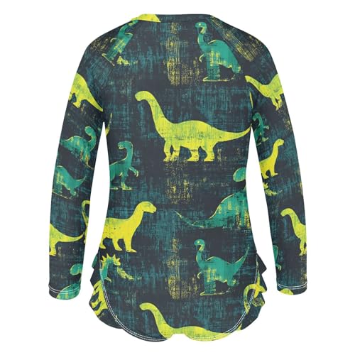 Cute Green Dinosaurs One Piece Swimsuits for Girs Rashguard Swimwear with Zipper 3T 202b87453