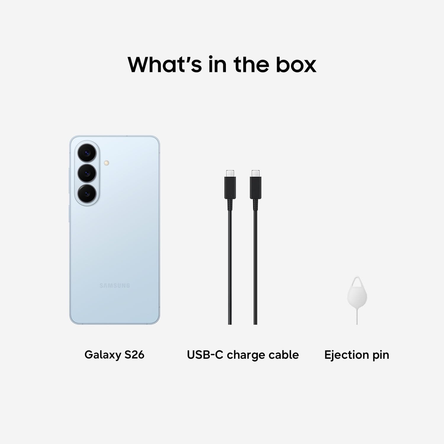 Contents of Samsung Galaxy S26 box