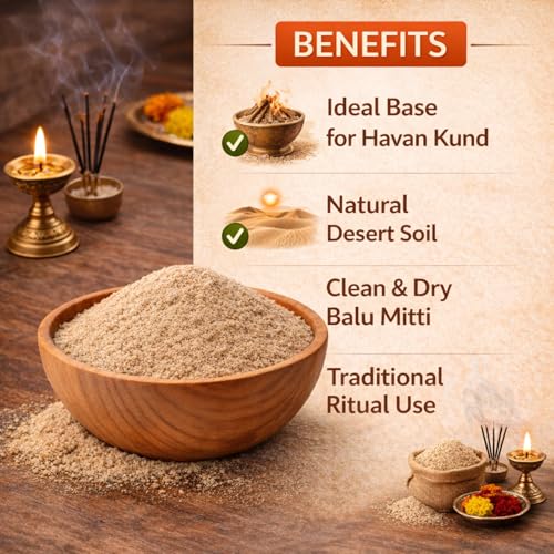 Image of Sand Soil for Havan Kund | 100% Pure Natural Desert Sand from Rajasthan | Dry Balu Mitti for Yagya & Puja Rituals | Sacred Havan Samagri (3600g)