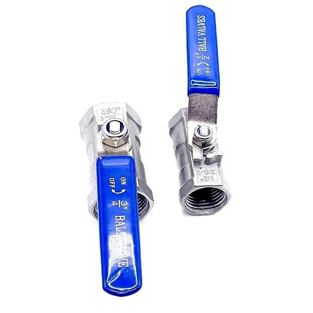 valvola a sfera, valvola a sfera in acciaio inox, 1 pz BSPT 1/4 "3/8" 1/2 "3/4" 1 "1-1/4" 1-1/2 "Femmina in Acciaio Inox SS304 Valvola a Sfera a Porta Completa con Maniglia in Vinile Filo Valvole(4 In