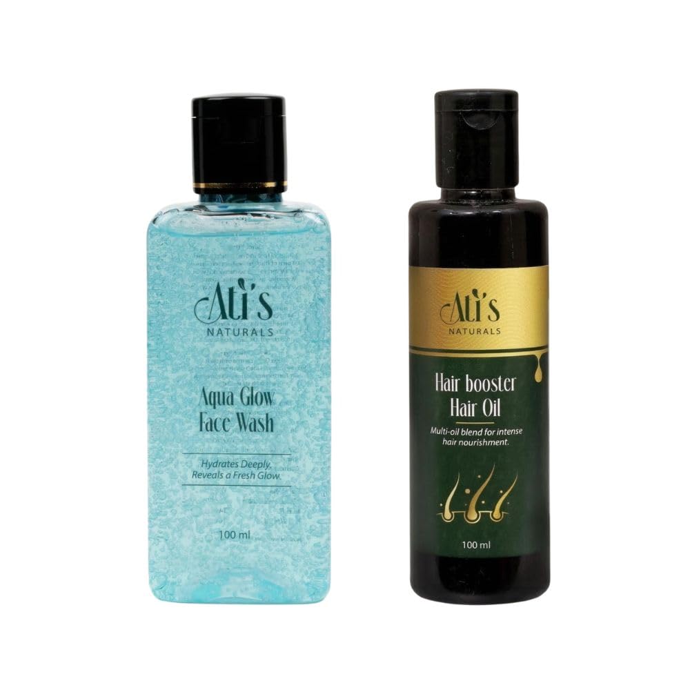 Aqua Glow Face Wash 100ml + Hair Booster Hair Oil 100ml Combo | Hydrating Face Cleanser & Nourishing Hair Care-image-22