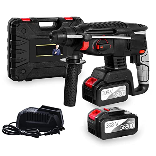 QPWZ Akku-Bohrhammer-Kit, Bohrhammer 18 V, 0-980 U/min, Variabler Geschwindigkeitshammer, 4-in-1-Akku-Bohrmaschine, mit…